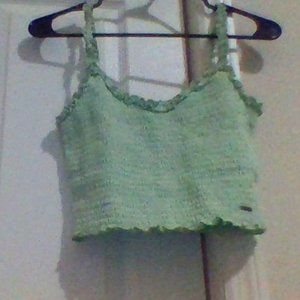 Green Lettuce Hem Croptop/Tanktop